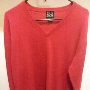Jos. A. Bank Red Cashmere Long Sleeve Sweater